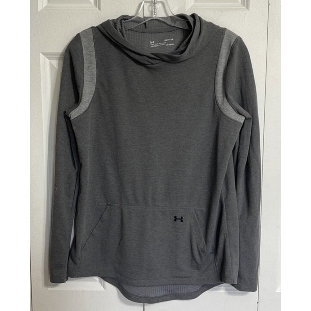 Under Armour ColdGear Womens Small Gray Loose Fit Pullover Hoodie Sport Training